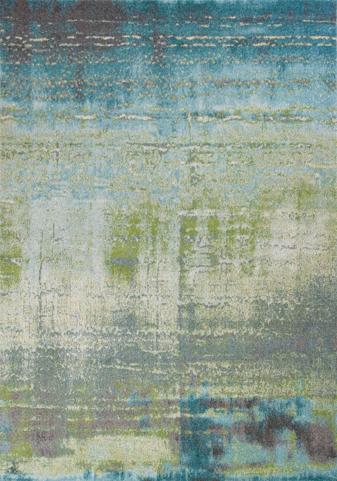 Illusions 6206 Blue and Green Escape Rug, 9'10"x13'2"