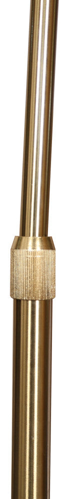 Leisuremod Arco Floor Lamp With White Marble Base and Metal Lamp Shade, Gold