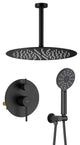 Ceiling Mounted 2-Function Shower System, Rough, Valve, Matte Black