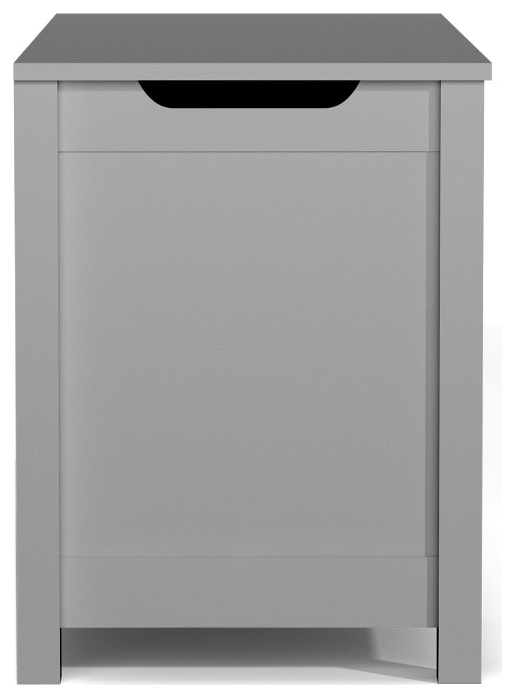 Kids Wooden Toy Box Storage with Safety Hinged Lid, Gray