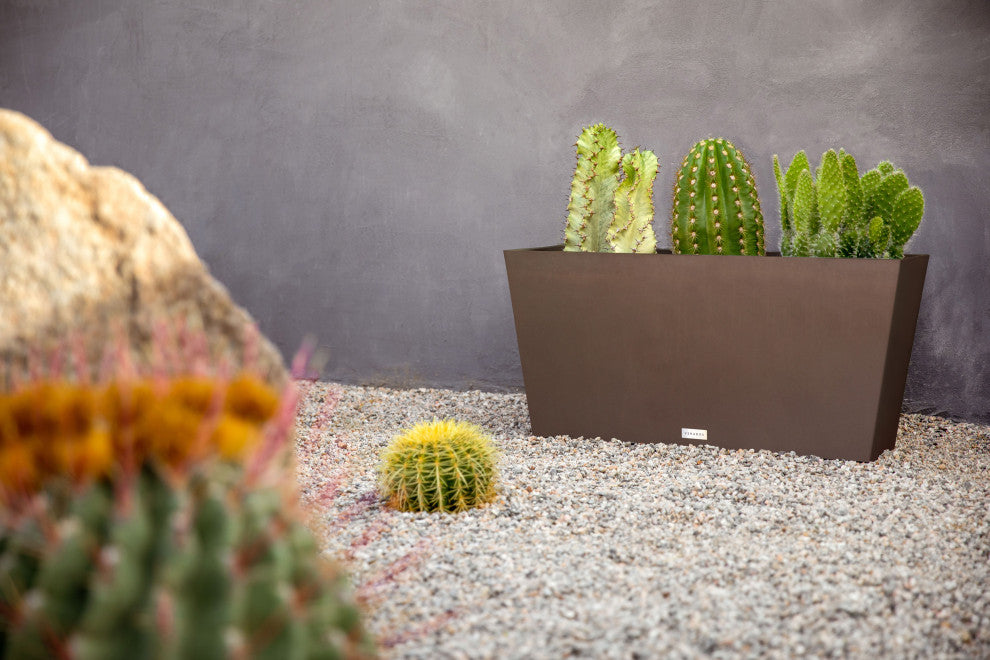 Midori Trough Planter, Espresso, 31 Inch, 2 Pack