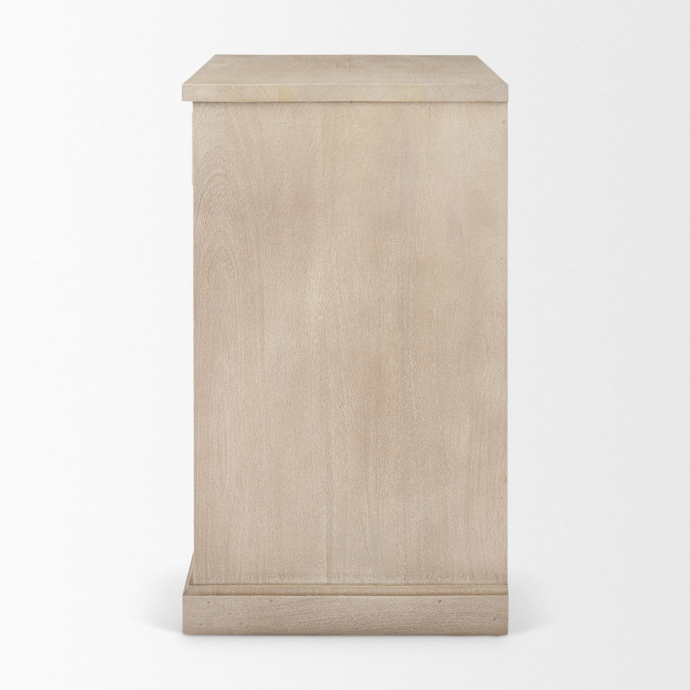 Braxton Beige Solid Wood With Black Accents Accent Cabinet