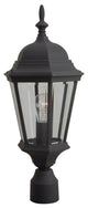 Straight Glass Cast Aluminum Medium Post Mount, Textured Matte Black