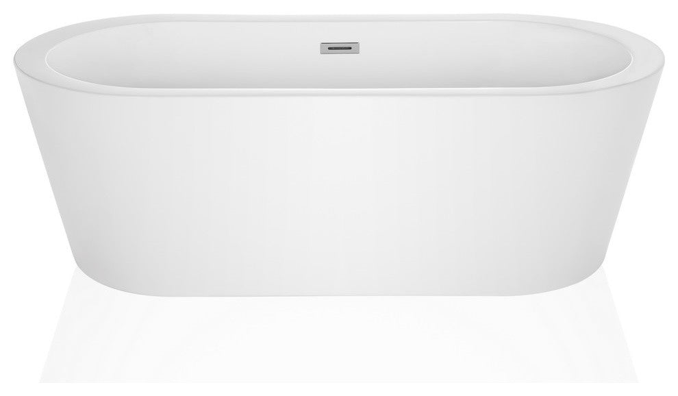 Empava 59" Luxury Freestanding Bathtub Acrylic Soaking Tub Modern Standalone