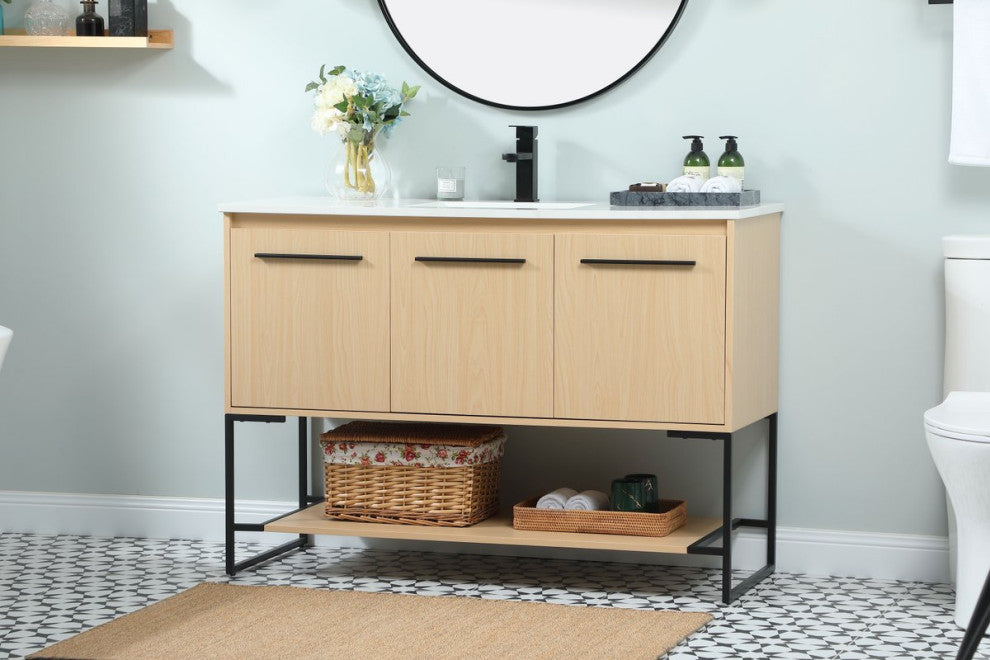 Sue 48" Single Bathroom Vanity, Maple