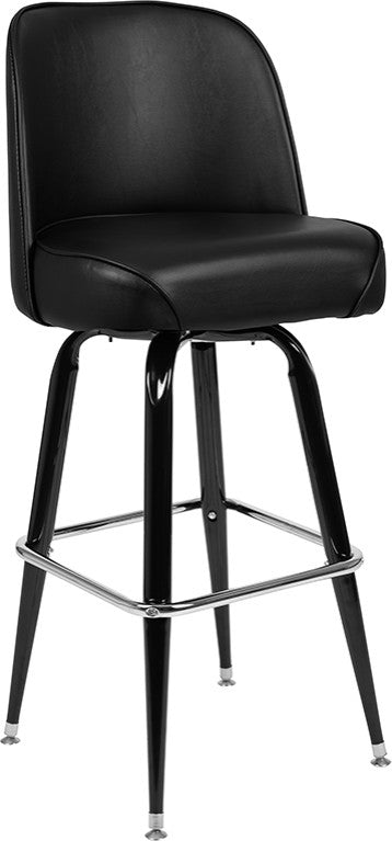 Metal Barstool With Swivel Bucket Seat