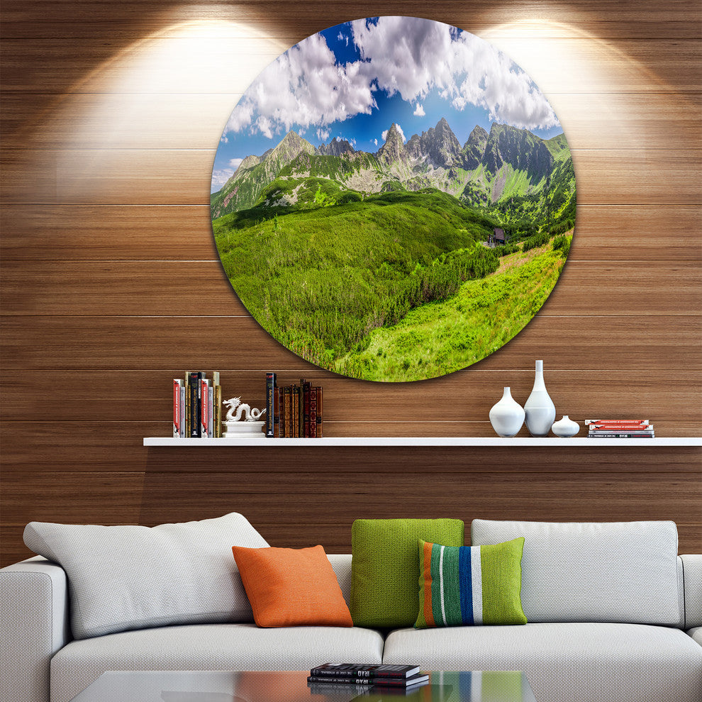 Green Tatras Mountains Panorama, Landscape Round Wall Art, 38"