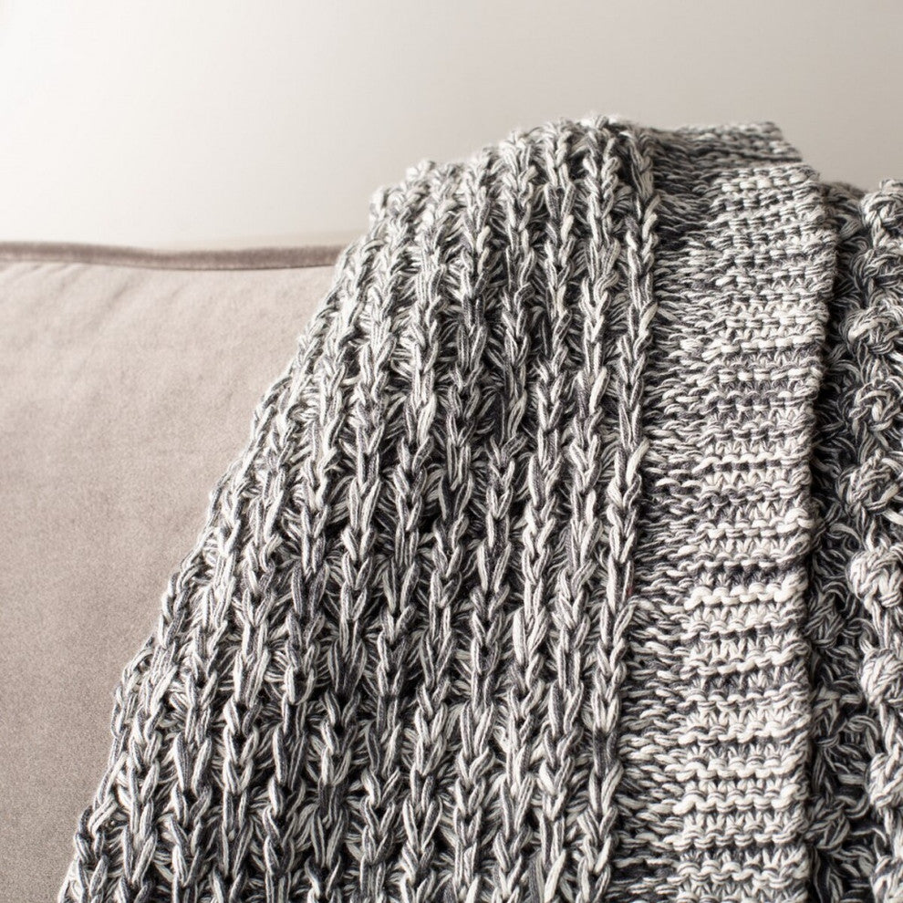 Safavieh Janan Knit Throw Grey 50" X 60"