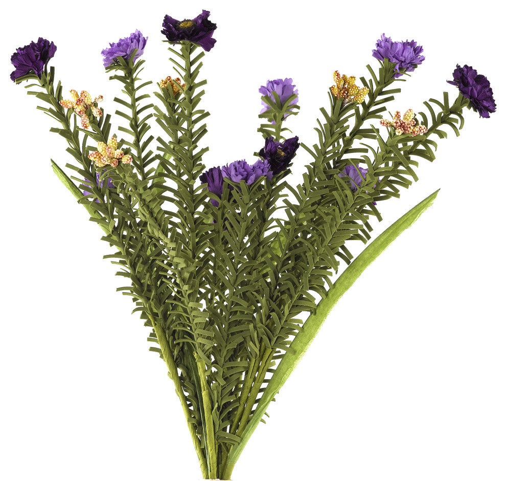Lavender Wild Flower Bush, Set of 3