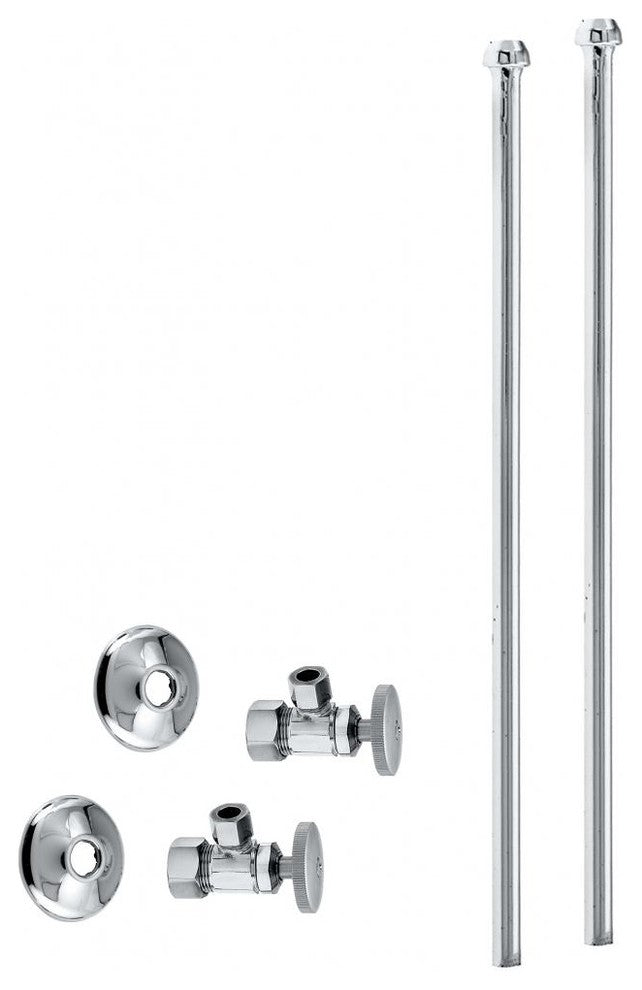 Faucet Kit - 5/8" Od X 3/8" Od X 20" Bullnose In Polished Chrome