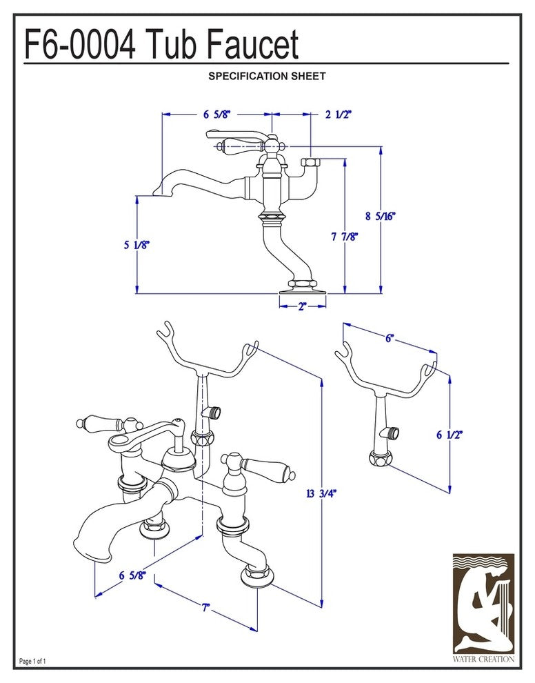 Vintage Classic Deck Mount Tub Faucet With Handshower, Polished Nickel Pvd Finis