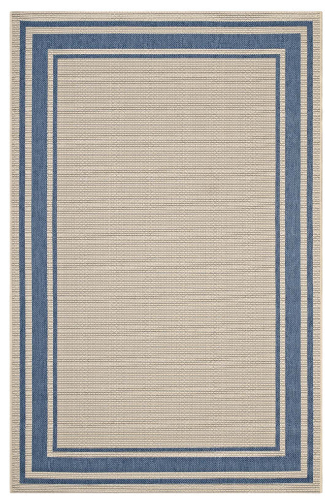 Rim Solid Border Borderline 8x10 Indoor and Outdoor Area Rug