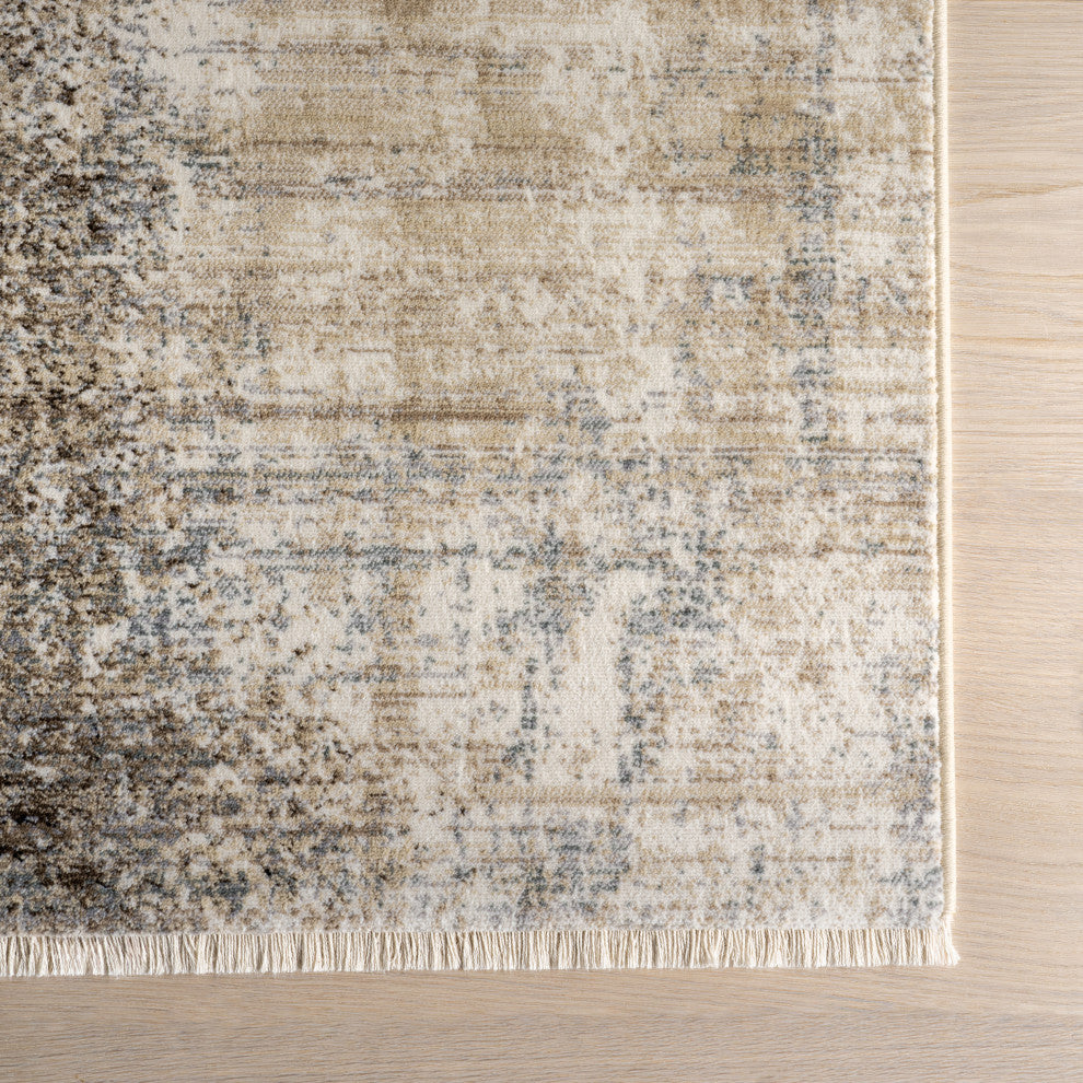 Rhae Contemporary Abstract Area Rug, Navy 4'x5'7"