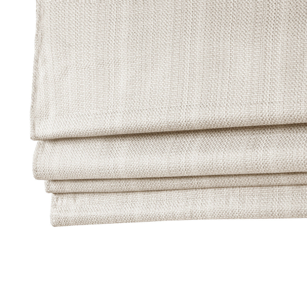 Madison Park Galen Basketweave Roman Shade, Ivory, 33"