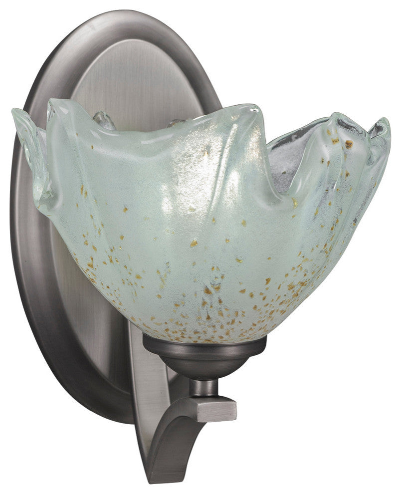 Zilo Wall Sconce, Graphite, 7" Gold Ice Glass