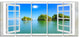 "Open Window To Ocean Islets" Landscape Wall Art Print, 5 Panels, 60"x28"