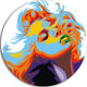 Blonde Girl Art, Vector Art Disc Metal Wall Art, 11"