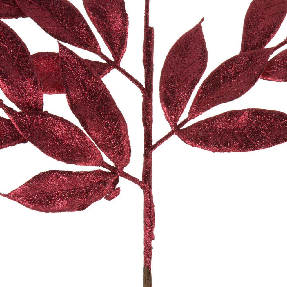 Vickerman L152905 22" Burgundy Glitter Bayleaf Artificial Christmas Spray