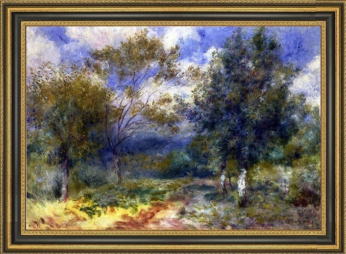 Pierre Auguste Renoir Sunny Landscape Framed Premium Canvas Print, 18"x27"