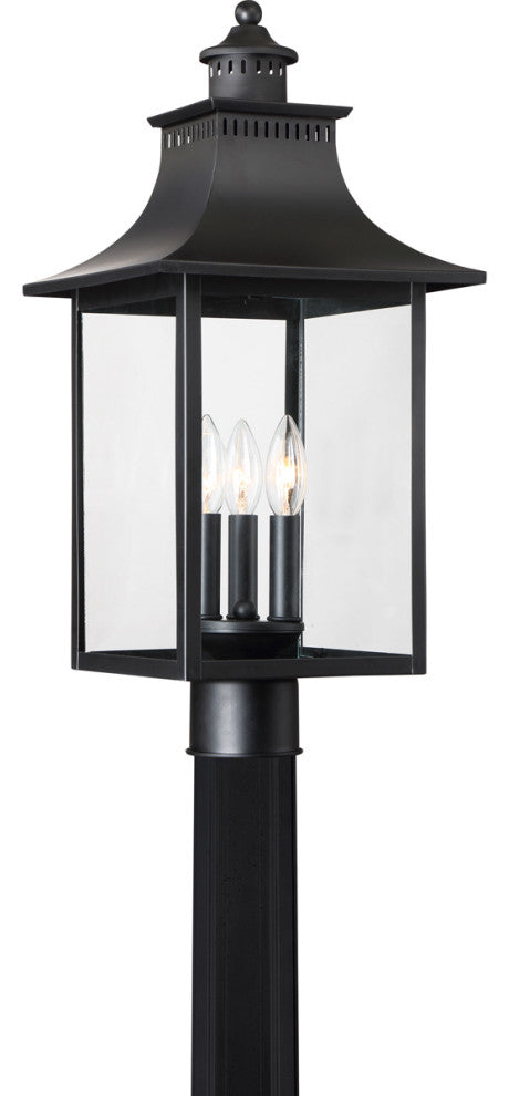 Chancellor 3-Light Outdoor Lantern, Mystic Black