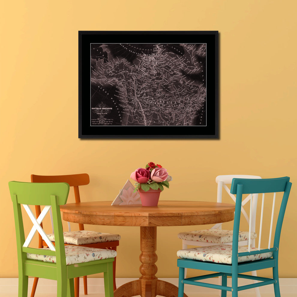 Canada Alaska Vintage Vivid Sepia Map Canvas, 28"x37"