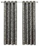 Charlotte Jacquard Grommet Window Panels, Set of 2, Gray, 104"x63"
