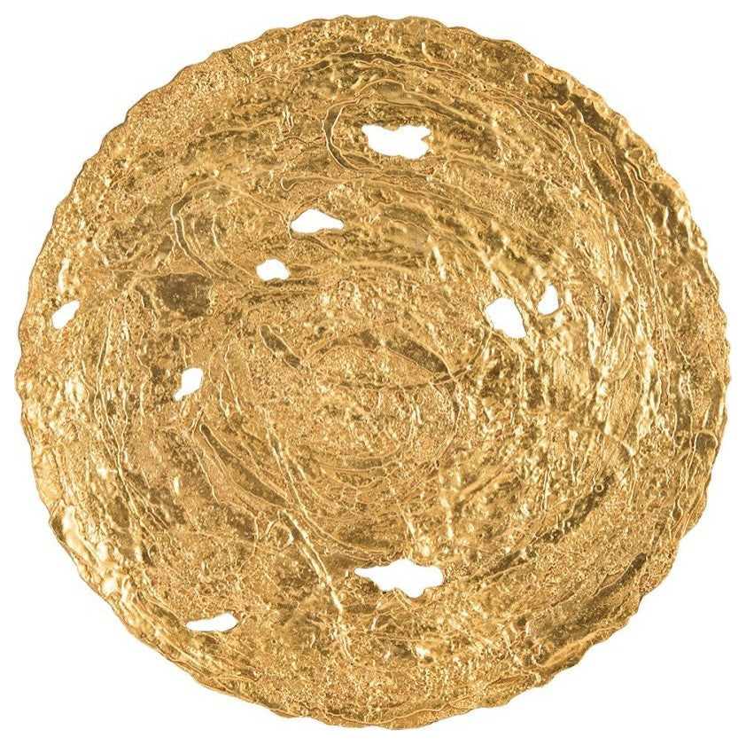 Molten Disc Wall Art, Gold Leaf, Large