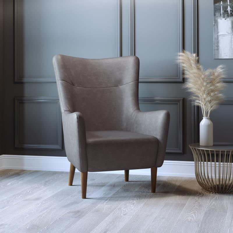 Connor Traditional Wingback Accent Chair, Dark Gray