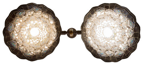 Meyda lighting 28503 36.5"L Tiffany Peacock Feather 2-Light Island Pendant
