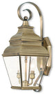 Exeter Outdoor Wall Lantern, Antique Brass