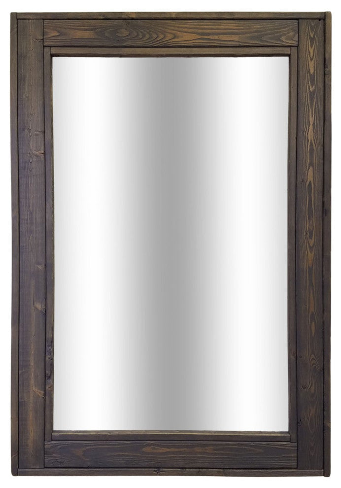 Herringbone Stained Vanity Mirror, Classic Gray, 30"x36", Vertical