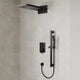 Dual-Function Waterfall & Rainfall Shower Faucet Set With Rough-In Valve, Matte Black