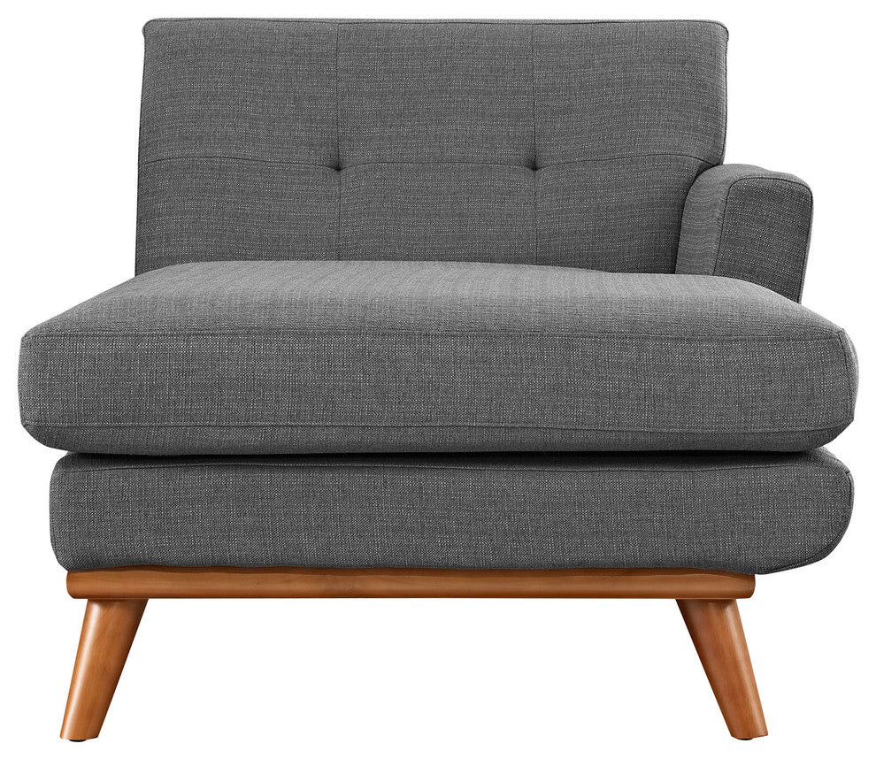 Modern Contemporary Right-Arm Chaise , Gray, Fabric