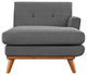 Modern Contemporary Right-Arm Chaise , Gray, Fabric