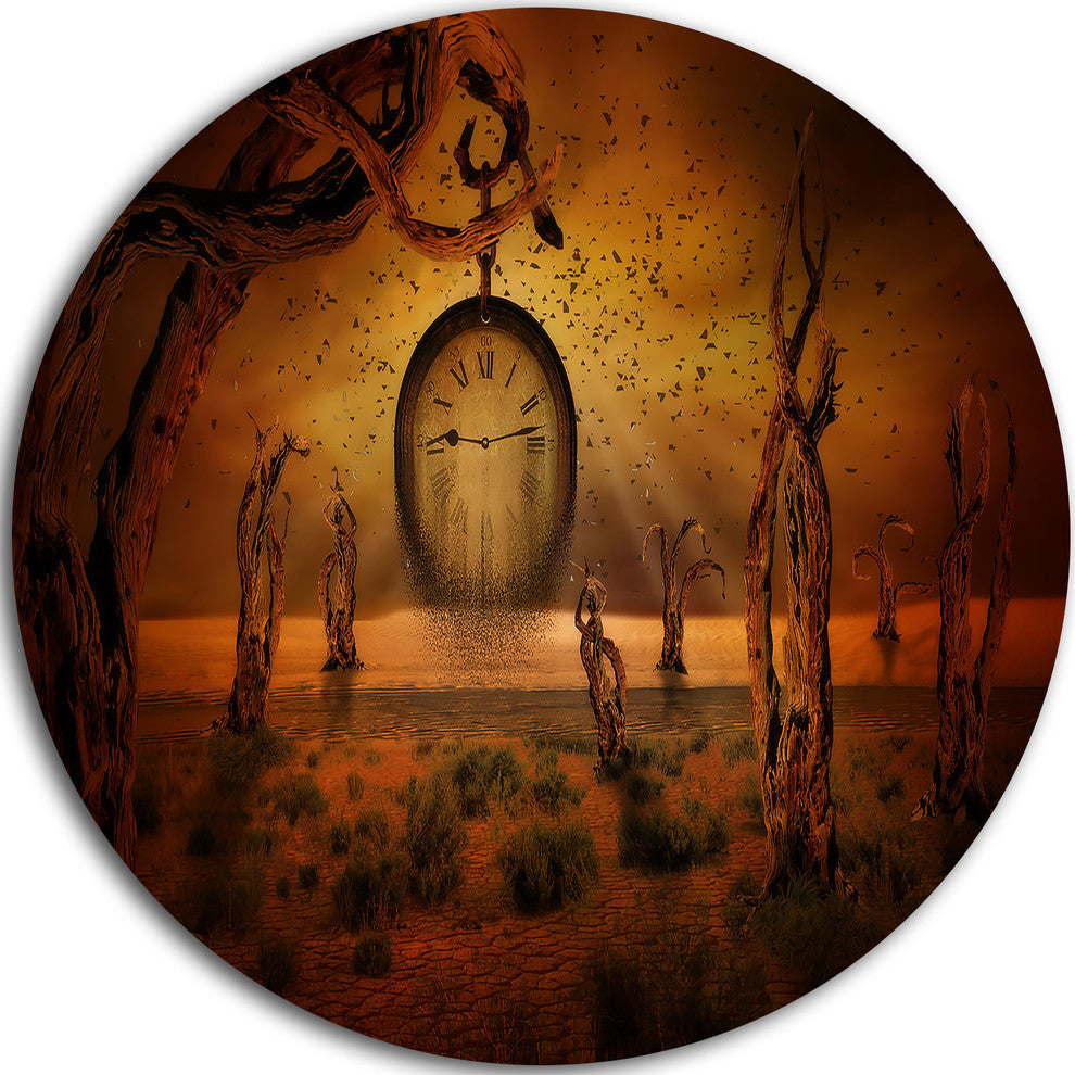 End Of Time, Abstract Digital Art Round Wall Art, 38"