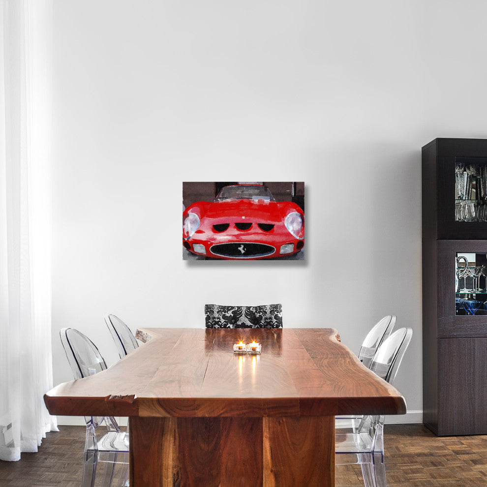 "1962 Ferrari 250 GTO Front Watercolor" Fine Art Print