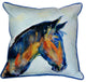 Pair of Betsy Drake Blue Horse Large Indoor/Outdoor Pillows