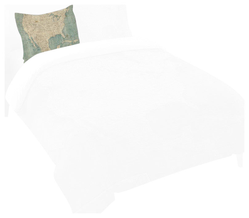 Laural Home North America Map Standard Sham