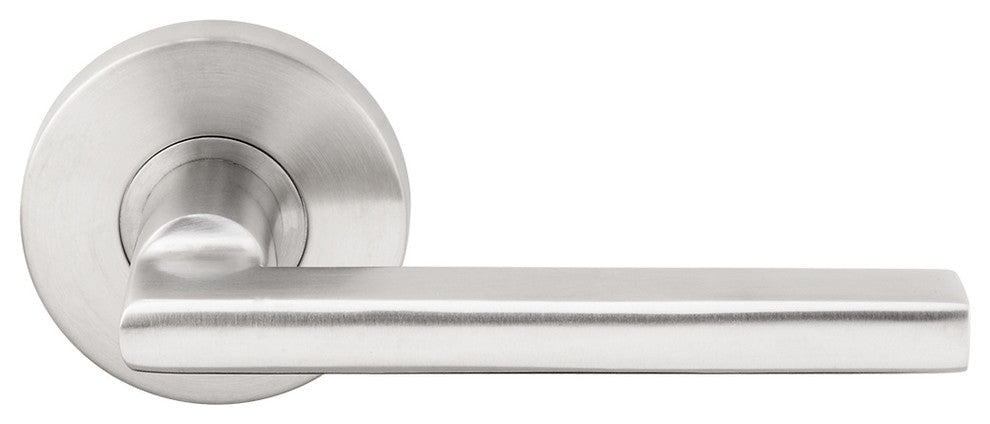 Sunrise Lever, Tubular Passage, Satin Stainless Steel, 2-3/4" Backset