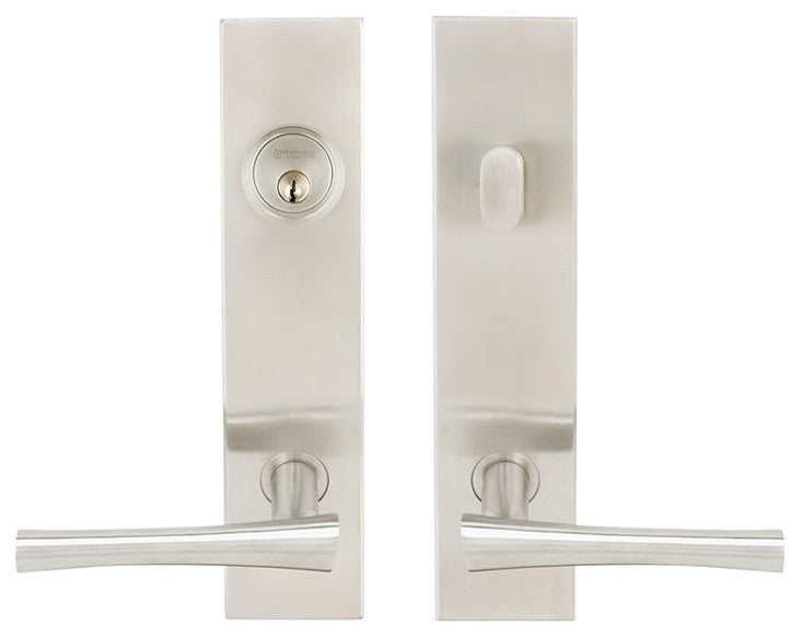 214 Champagne Lever, Tubular Entry, Double Cyl, 2-3/4" Backset, Bronze