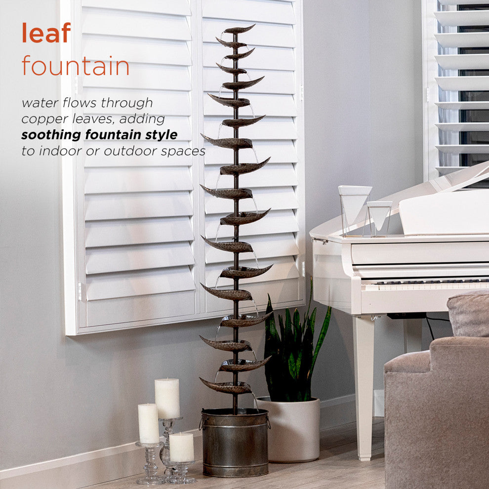 Alpine Rustic Metal Silver Tiered Fountain, 70" Tall