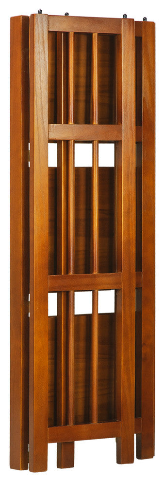 03-Shelf Folding Bookcase 14" Wide-Honey Oak