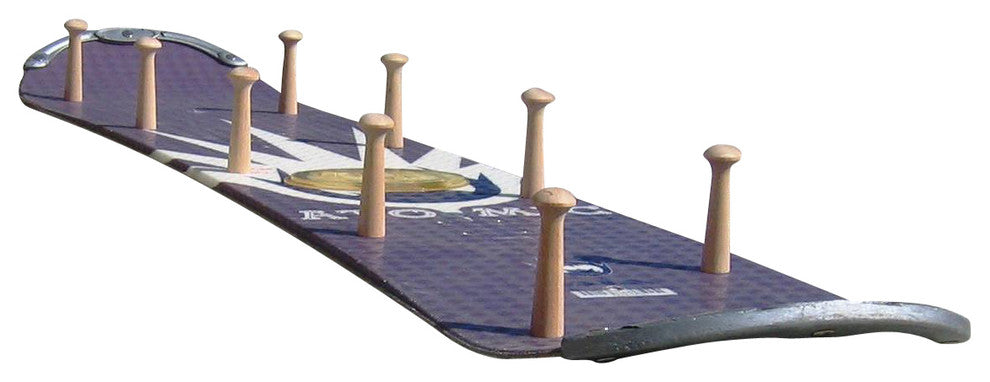 Snow Board Coat Rack with Wooden Peg