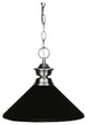 Shark 1 Light Pendant in Brushed Nickel with Matte Black Shade