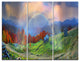 "Huts Over Autumn Mountains" Photo Canvas Art Print, 3 Panels, 36"x28"