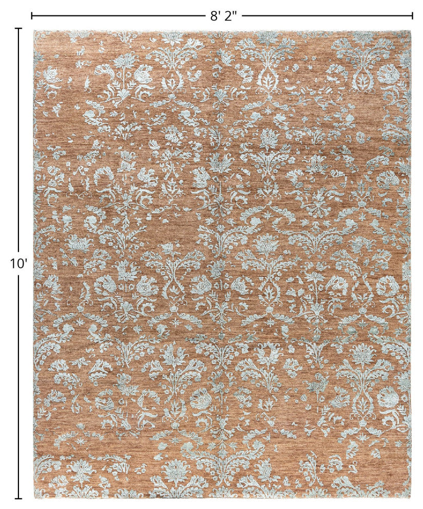 Ikat One-of-a-Kind Hand-Knotted Area Rug Brown, 8' 2" x 10' 0"