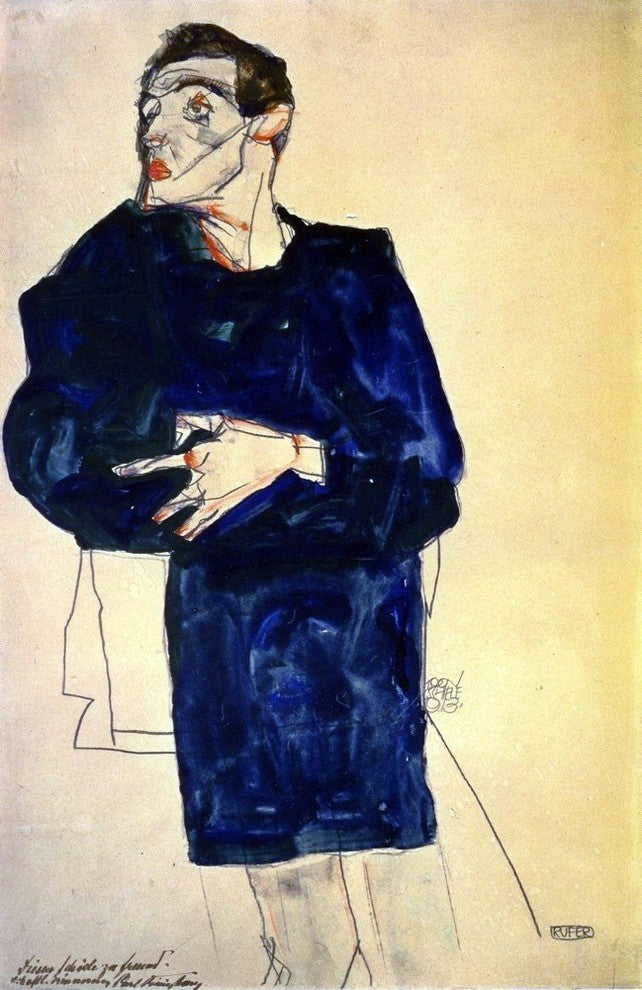 Egon Schiele Rufer - 18" x 27" Premium Canvas Print