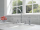 Delta Cassidy Two Handle Kitchen Faucet With Spray, Chrome, 2497LF