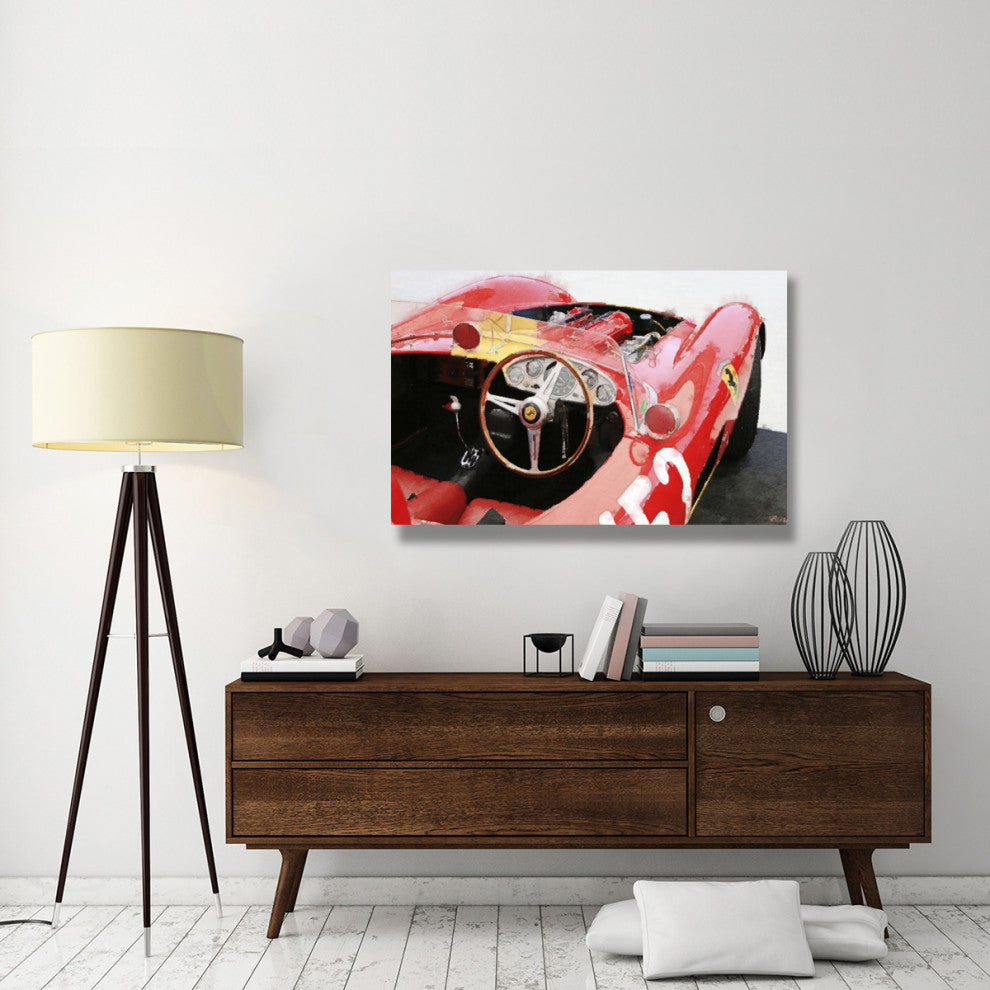 "Ferrari Cockpit Monterey Watercolor" Fine Art Print