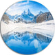 Winter Mountain Lake In Alps, Landscape Photo Disc Metal Wall Art, 11"